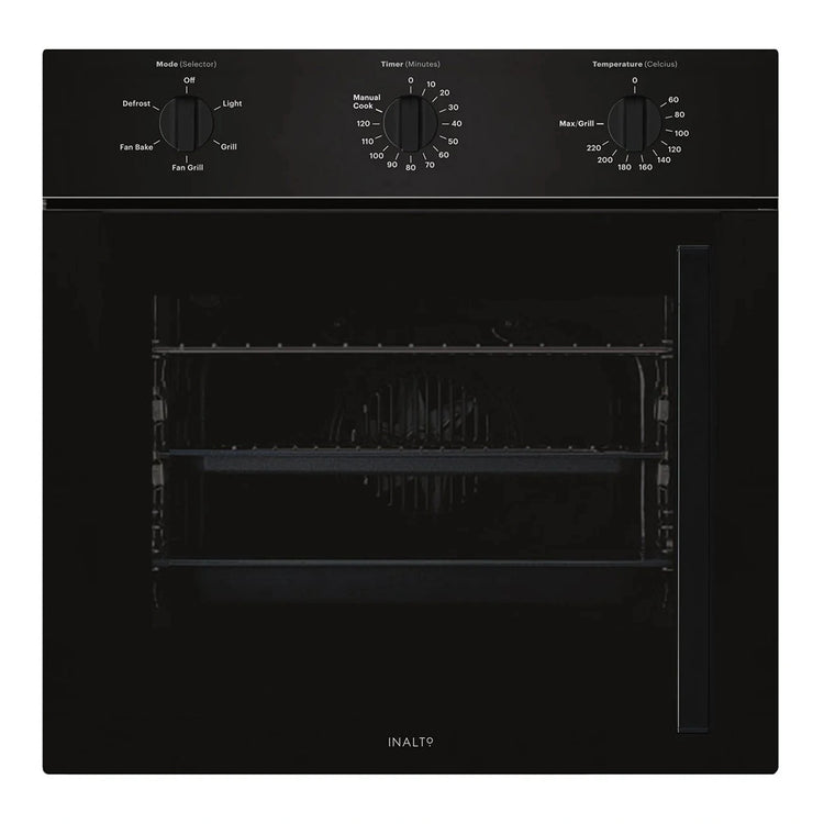 Inalto Side Opening 5 Function Electric Black Oven IOSO605ML, Front View