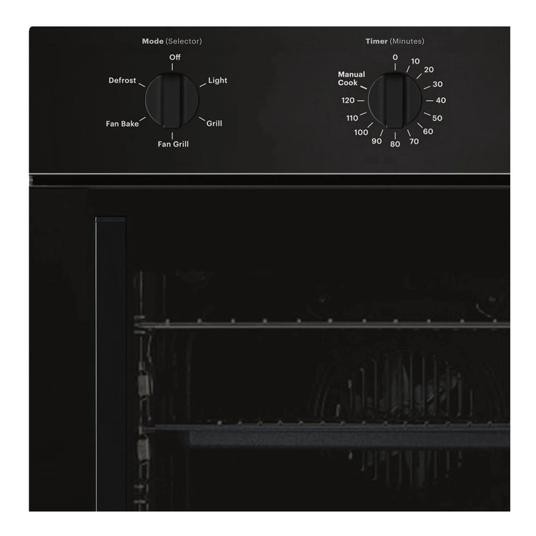Inalto 60cm Black Side Opening 5 Function Electric Oven IOSO605MR, Detail View