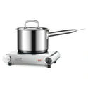 Kambrook Single Ceramic Hotplate KHP110BSS, Front View with Pot