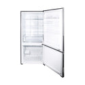 Kelvinator 496L Bottom Mount Frost Free Fridge Silver KBM5302AC-R, Front view with door open 