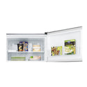 Kelvinator KTM5402ACR 503L Top Mount Fridge Silver, Top open, full of food items, and bottles