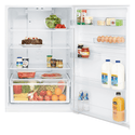 Kelvinator KTM5402WA 540L Top Mount Fridge White, Bottom open full of food items, and bottles