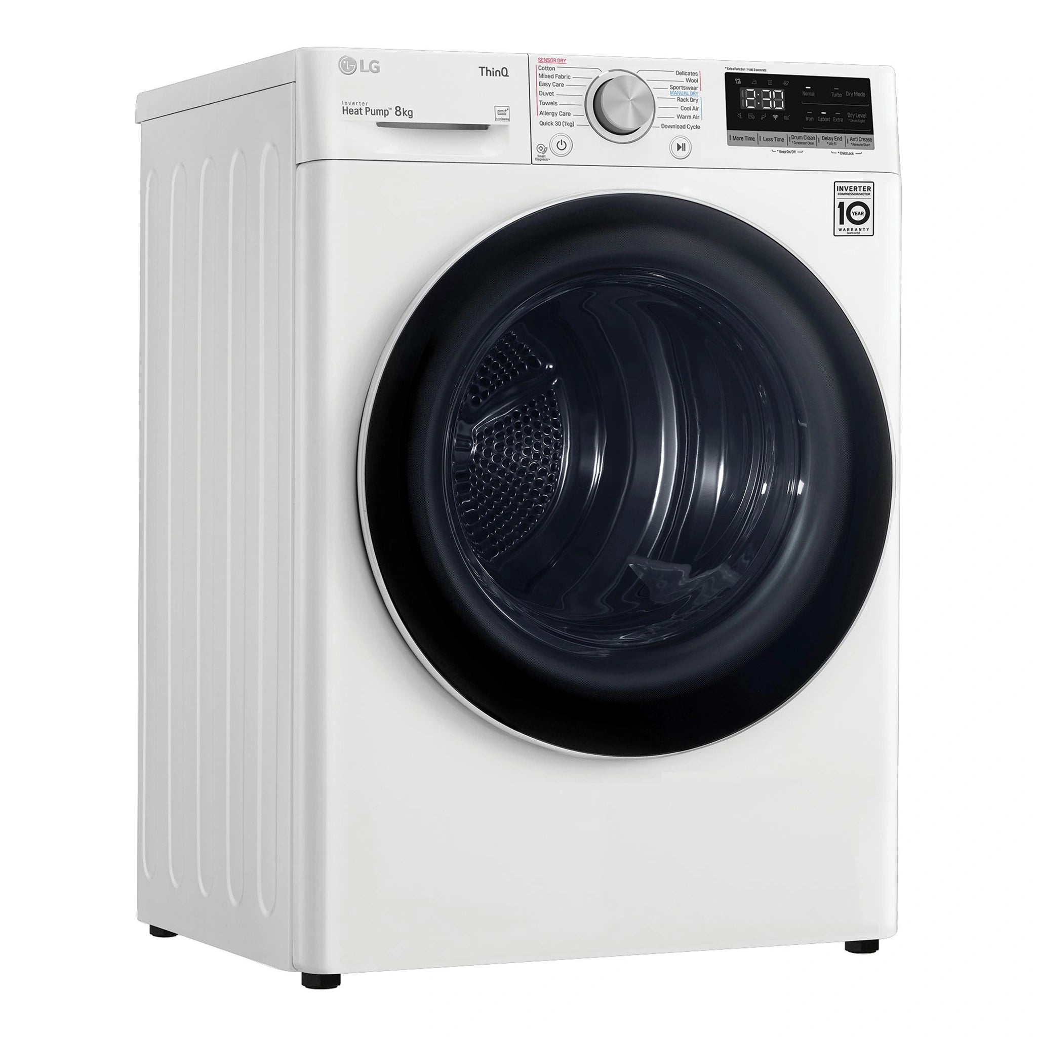 LG 8kg Series 5 Heat Pump Dryer DVH508W, Left View