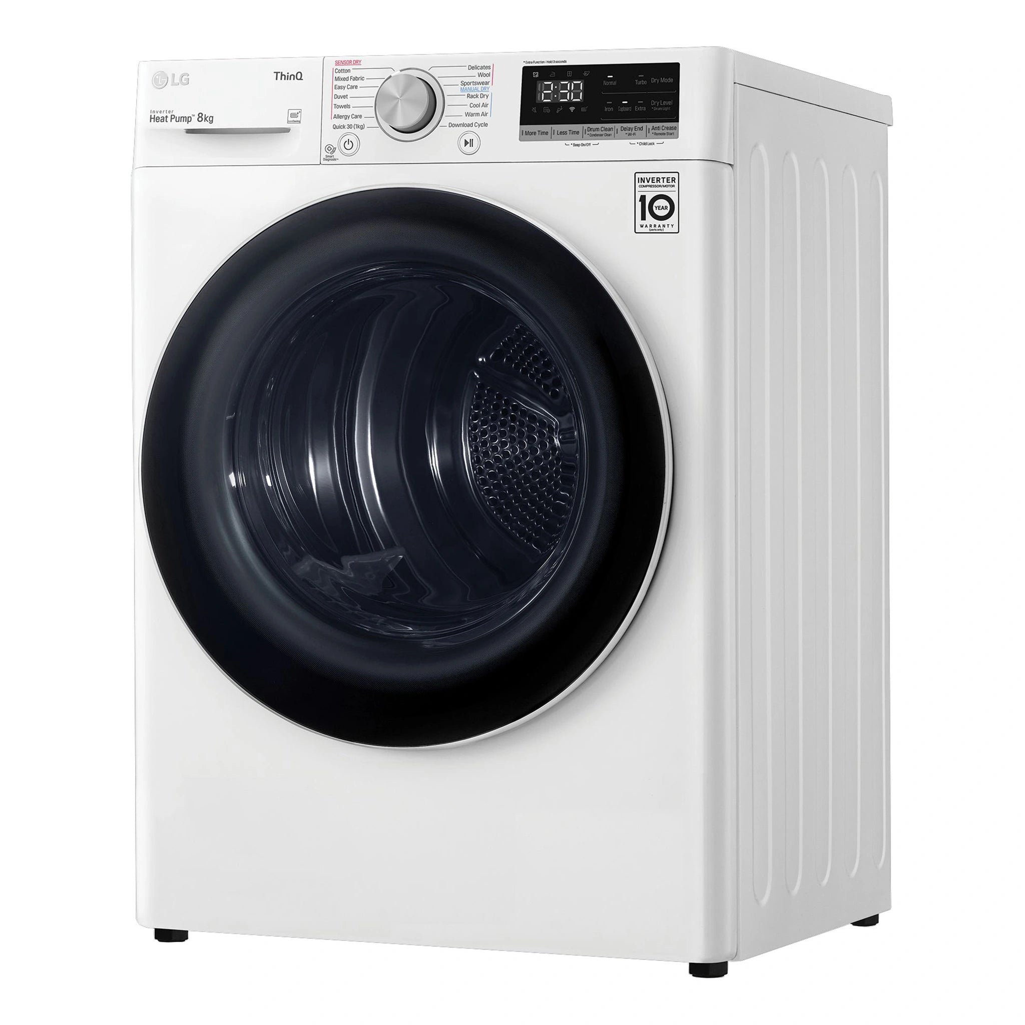 LG 8kg Series 5 Heat Pump Dryer DVH508W, Right Side View