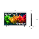 LG 50 Inch evo AI Mini LED 4K Smart TV 2026 50QNED80BSA, Dimensions View
