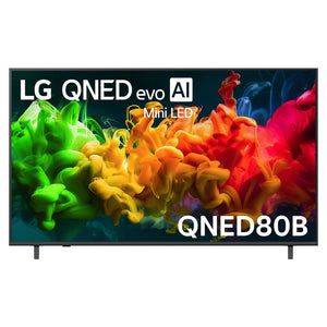 LG 65 Inch evo AI Mini LED 4K Smart TV 2026 65QNED80BSA. Front View