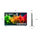 LG 75 Inch evo AI Mini LED 4K Smart TV 2026 75QNED80BSA, Dimensions View