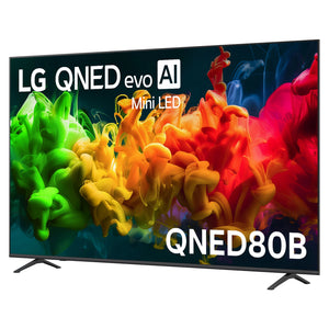 LG 85 Inch evo AI Mini LED 4K Smart TV 2026 85QNED80BSA, Left Side View