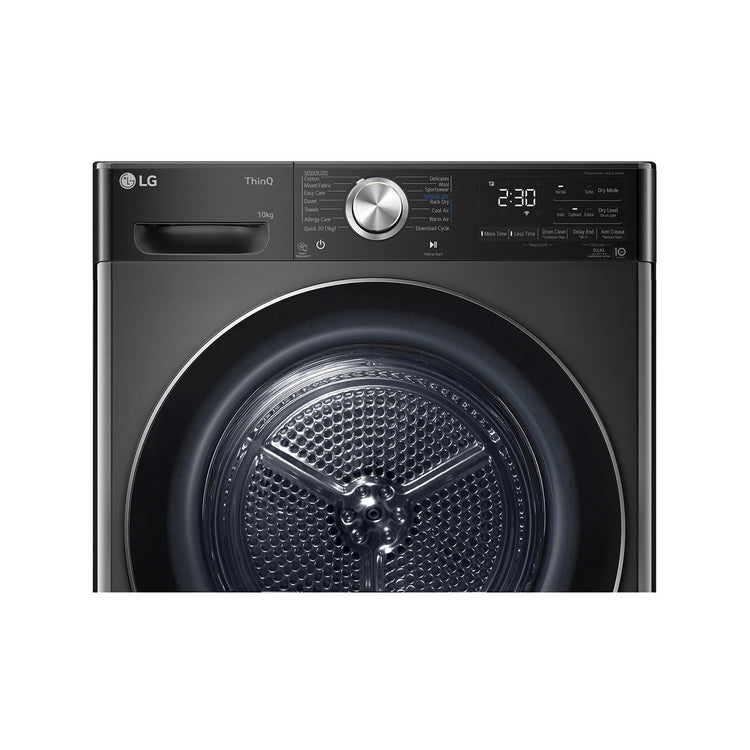 LG 10kg Series 10 Heat Pump Dryer with Inverter Control DVH1010B, Control Panel View 2