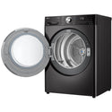 LG 10kg Series 10 Heat Pump Dryer with Inverter Control DVH1010B, Right Side View With Door Open