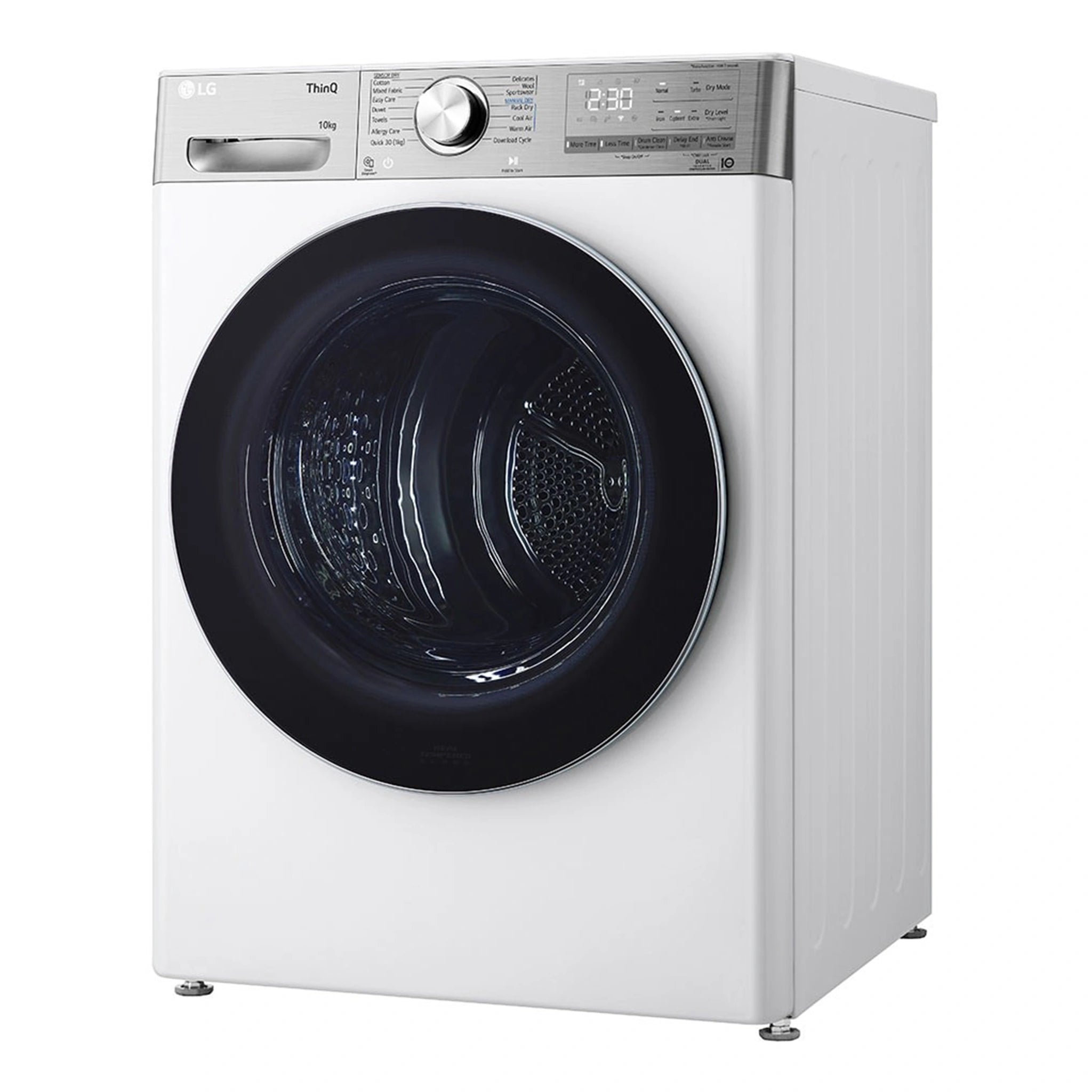 LG 10kg Series 10 Heat Pump Dryer - 9 Star DVH1010W, Front Right Side View
