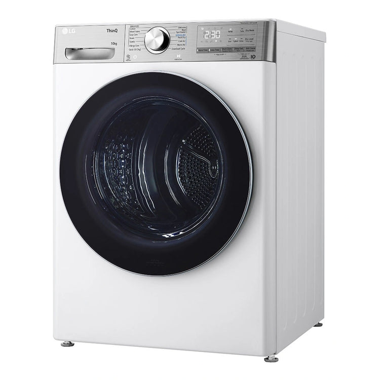 LG 10kg Series 10 Heat Pump Dryer - 9 Star DVH1010W, Front Right Side View