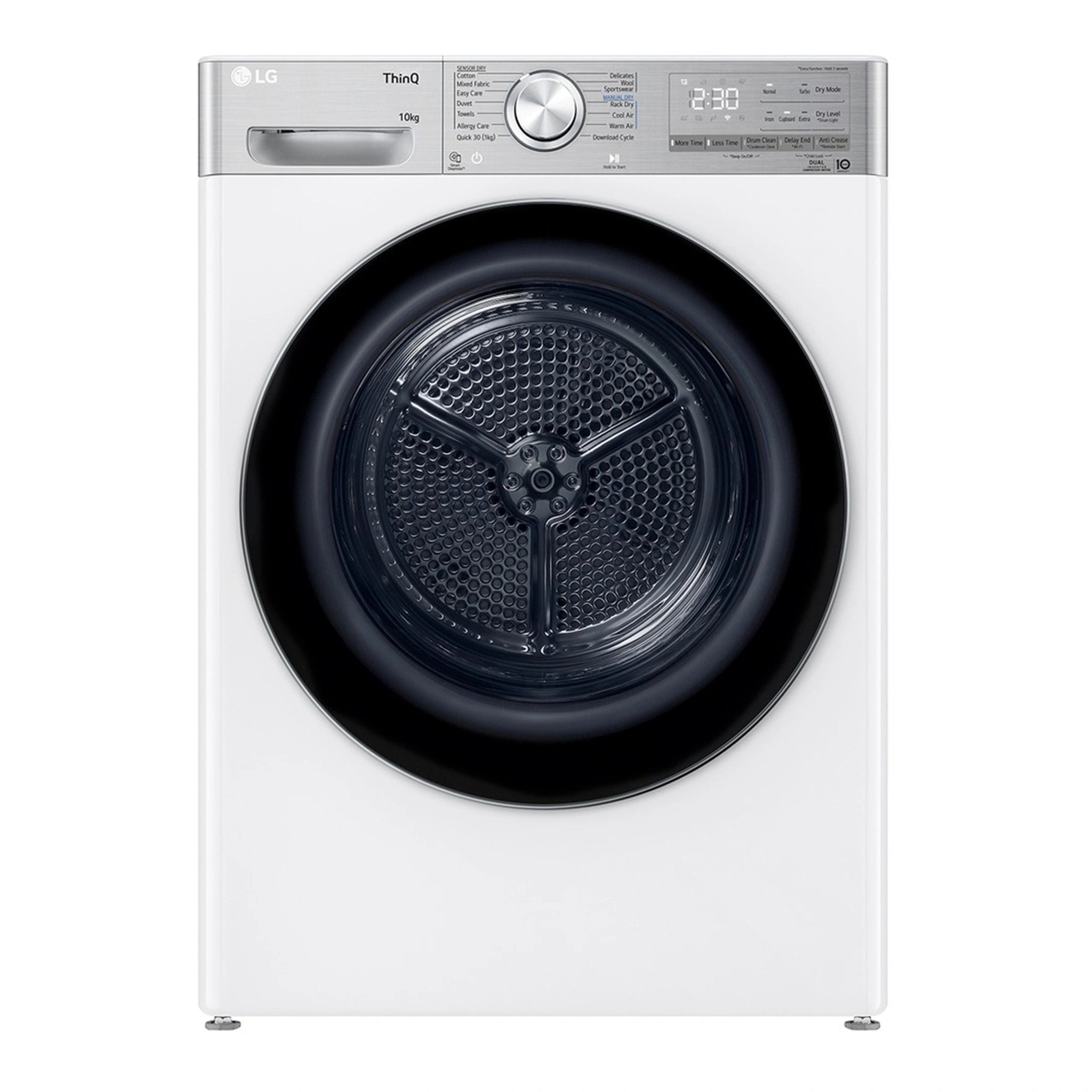 LG 10kg Series 10 Heat Pump Dryer - 9 Star DVH1010W, Front View