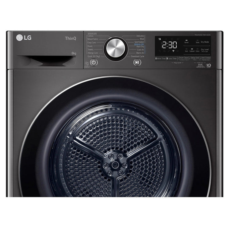 LG 8kg Series 9 Heat Pump Dryer 9 Star DVH908B, Control Panel View