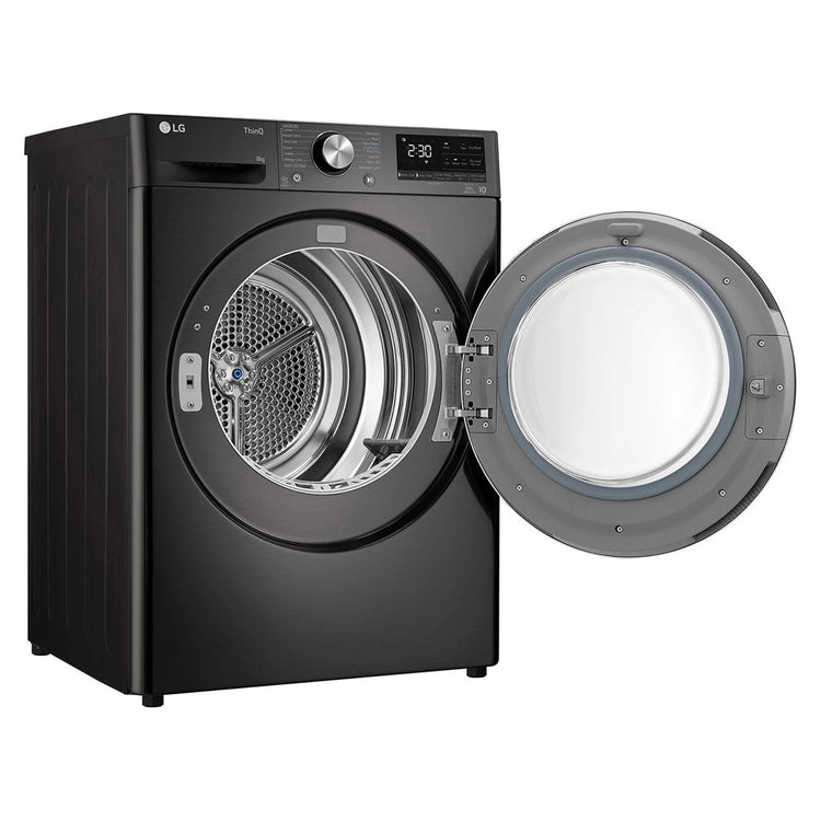 LG 8kg Series 9 Heat Pump Dryer 9 Star DVH908B, Right Side Door Open View
