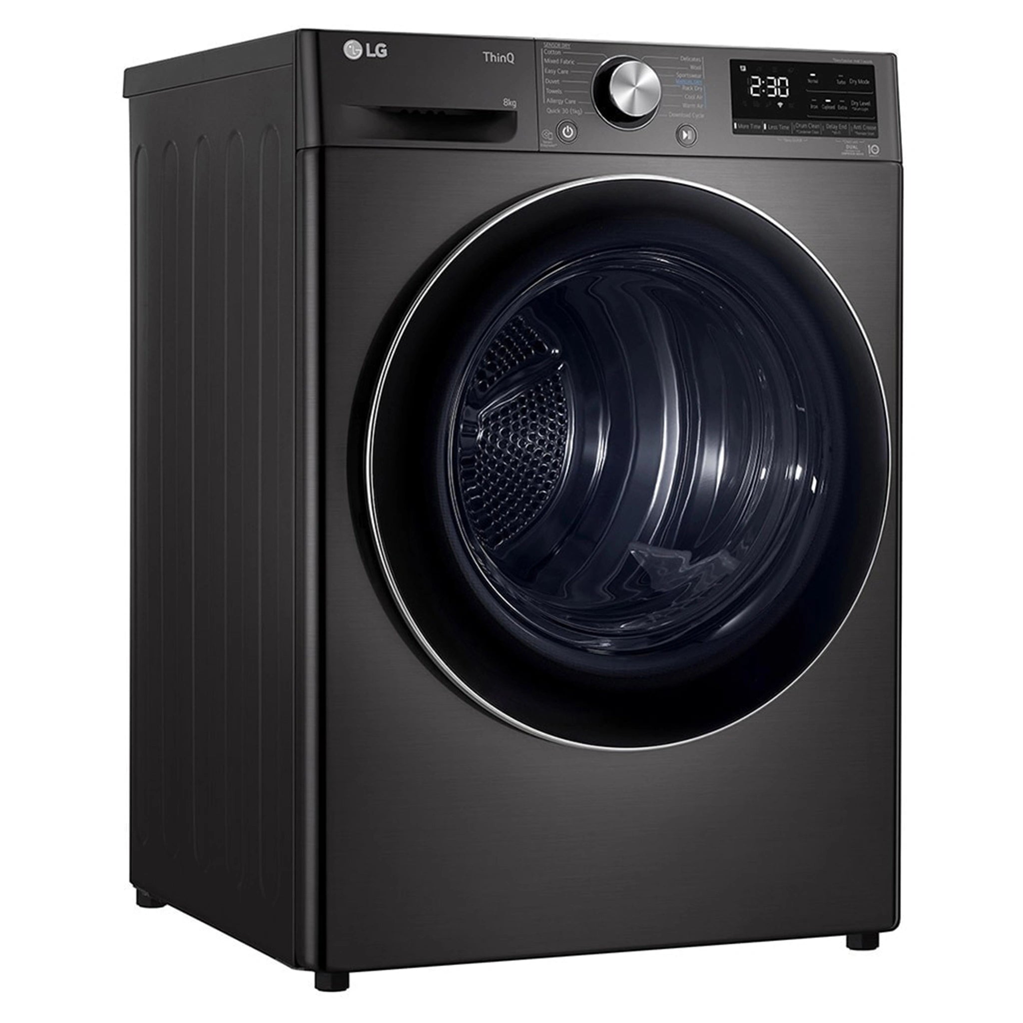 LG 8kg Series 9 Heat Pump Dryer 9 Star DVH908B, Right Side View