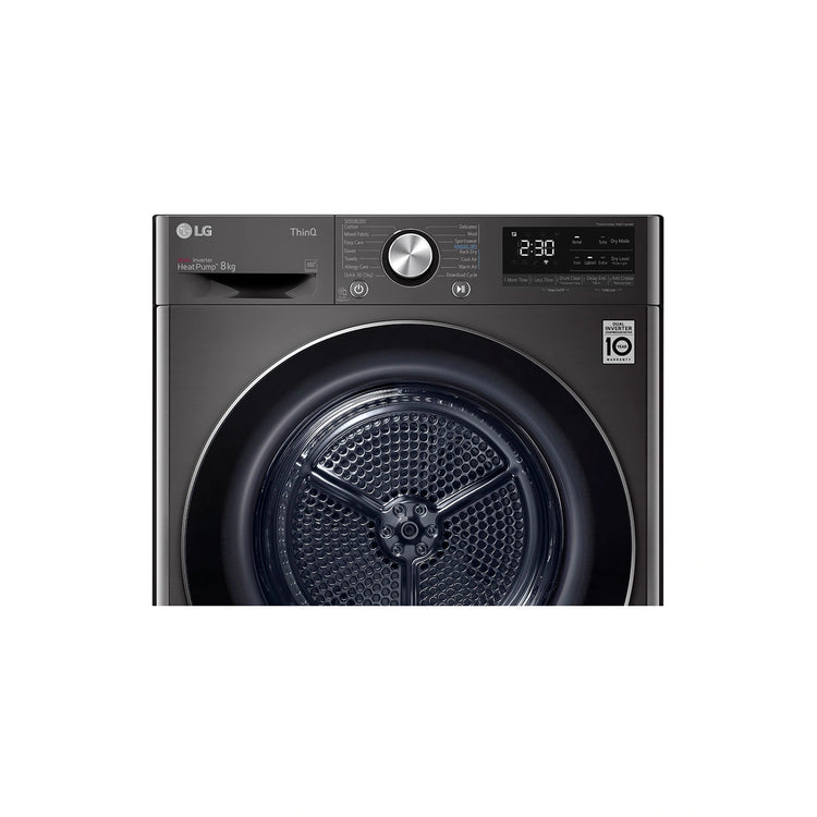 LG 9kg Series 9 Heat Pump Dryer – Black DVH909B, Control Panel View 3