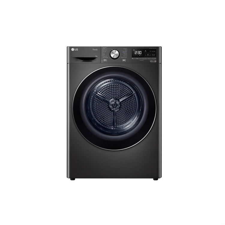 LG 9kg Series 9 Heat Pump Dryer – Black DVH909B, Front View