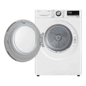 LG 9kg Heat Pump Dryer with Inverter Control DVH909W, Front Left Side View With Door Open