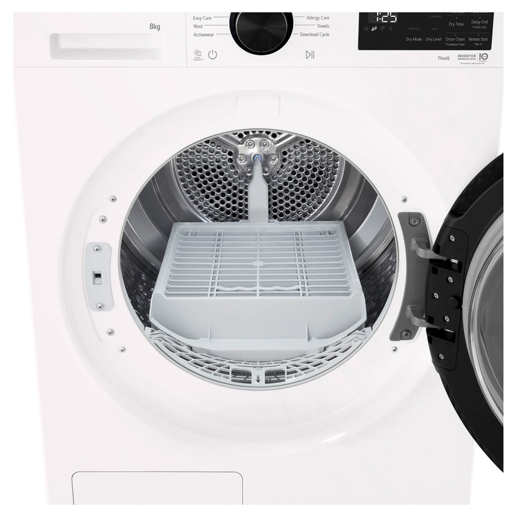 LG 8Kg Series 3 Heat Pump Dryer DXH308W, Drum Detail View