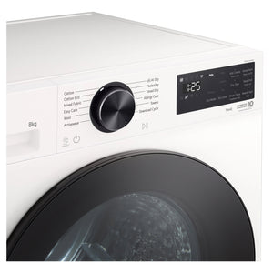 LG 8Kg Series 3 Heat Pump Dryer DXH308W, Knob Display Detail View
