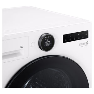 LG 9kg Series 9 White Heat Pump Dryer 9 Star Energy Rating DXH909W, Control Panel View