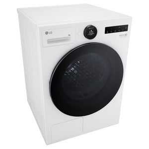 LG 9kg Series 9 White Heat Pump Dryer 9 Star Energy Rating DXH909W, Left Side Top View