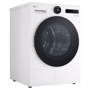 LG 9kg Series 9 White Heat Pump Dryer 9 Star Energy Rating DXH909W, Left Side View