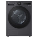 LG 10kg Series 9 Matte Black Heat Pump Dryer 9 Star DXH910MB, Front View