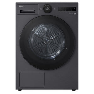 LG 10kg Series 9 Matte Black Heat Pump Dryer 9 Star DXH910MB, Front View