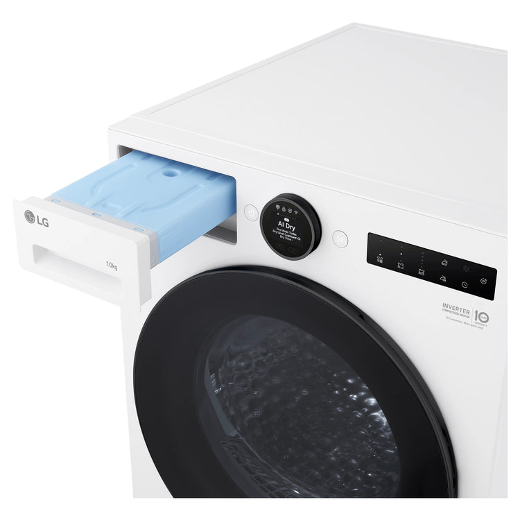 LG 10kg Series 9 White Heat Pump Dryer 9 Star DXH910W, Detergent Drawer