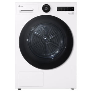 LG 10kg Series 9 White Heat Pump Dryer 9 Star DXH910W, Front View