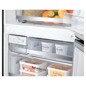 LG Bottom Mount Series Refrigerator GB455MBL, Big Freezing Zone View With Storages
