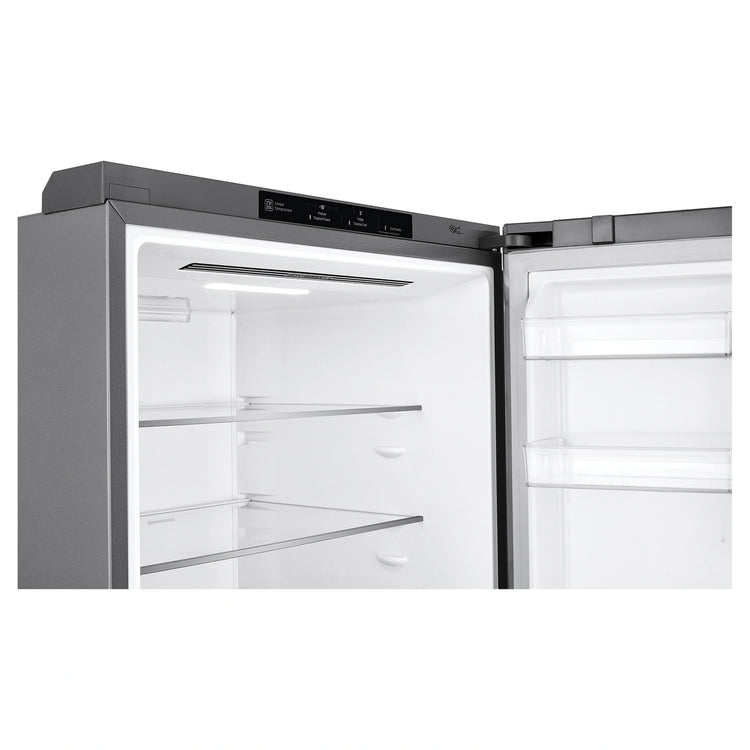 LG 420L Bottom Mount Fridge - Stainless Finish GB455PL, Freezer Door Open View