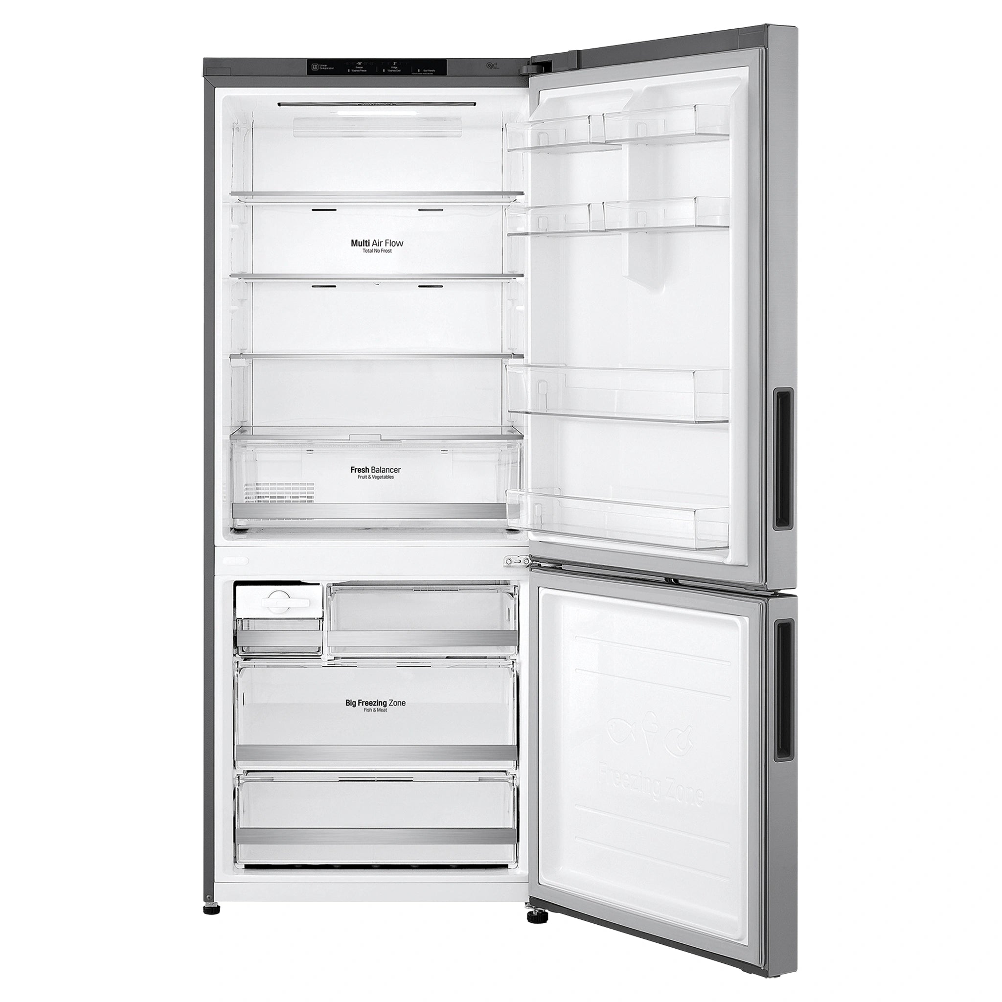 LG GB455PL 420L Bottom Mount Fridge - Stainless Finish