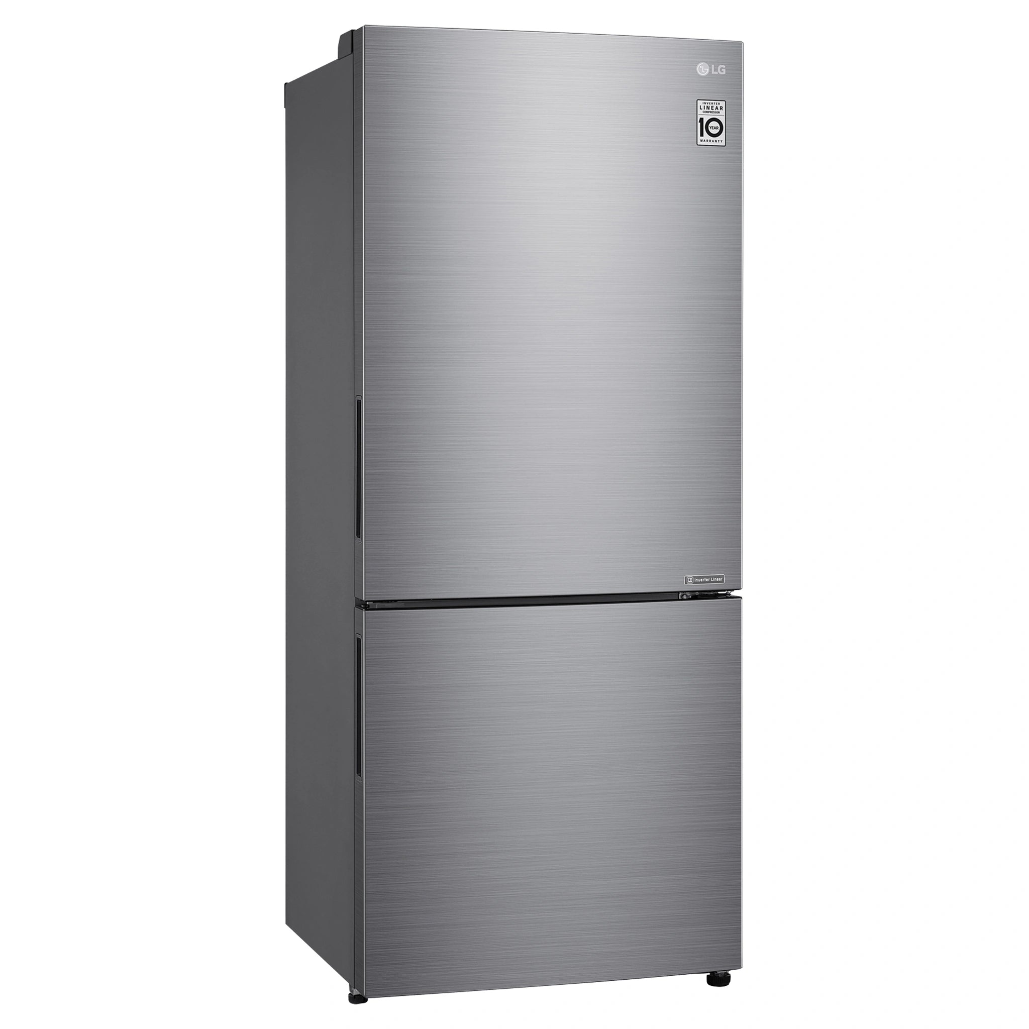 LG 420L Bottom Mount Fridge - Stainless Finish GB455PL, Front Right Side View