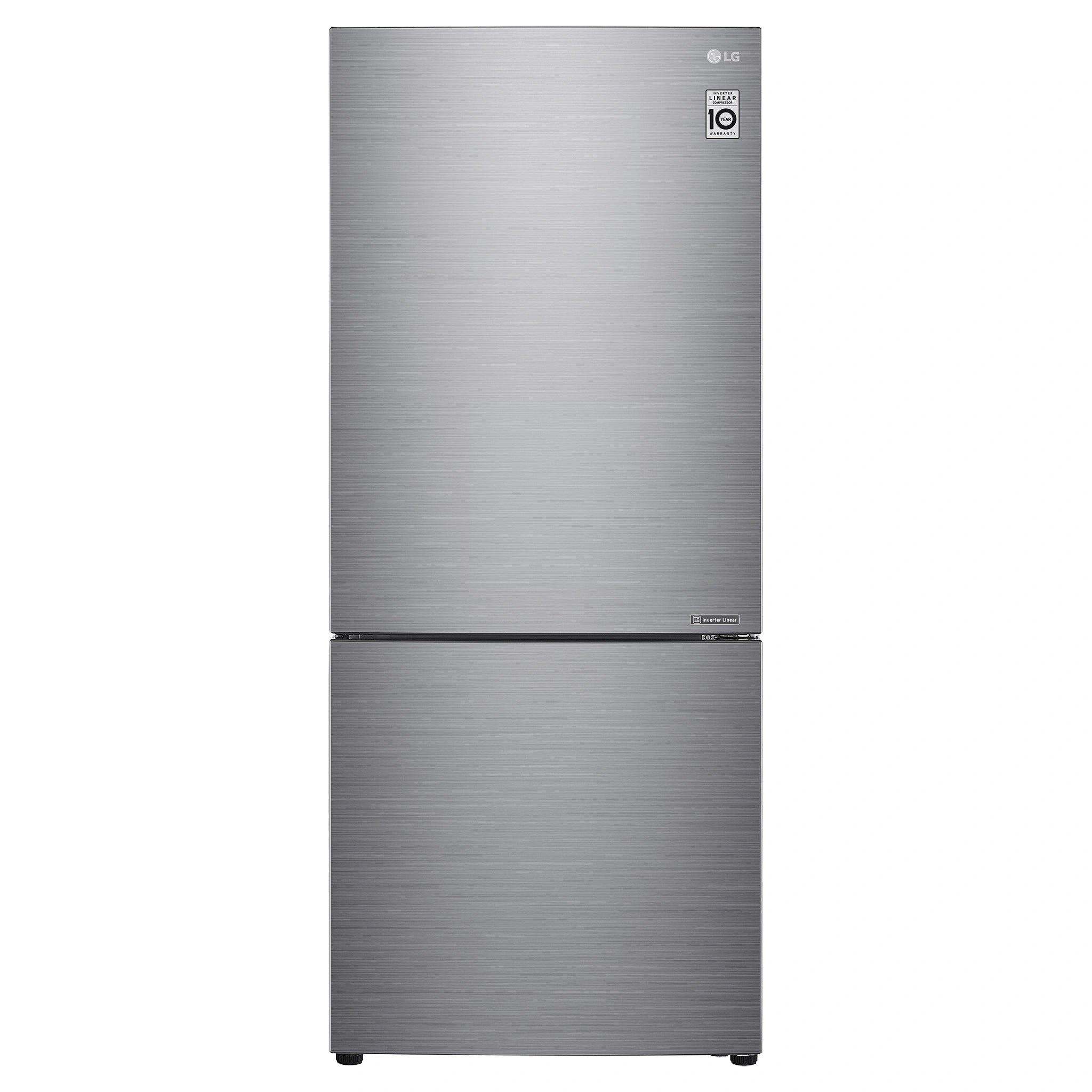 LG 420L Bottom Mount Fridge - Stainless Finish GB455PL, Front View