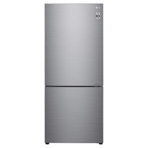 LG 420L Bottom Mount Fridge - Stainless Finish GB455PL, Front View
