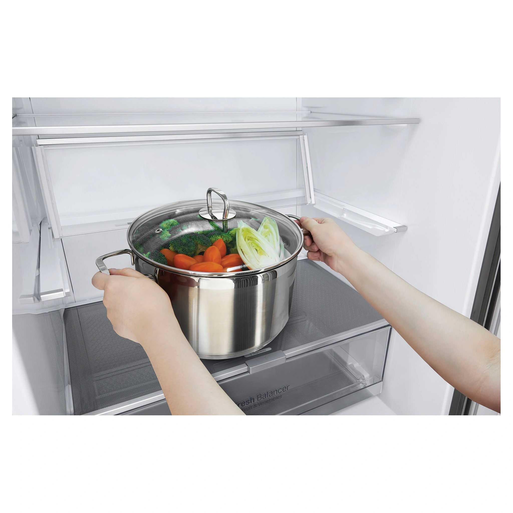 LG GB455PL 420L Bottom Mount Fridge - Stainless Finish