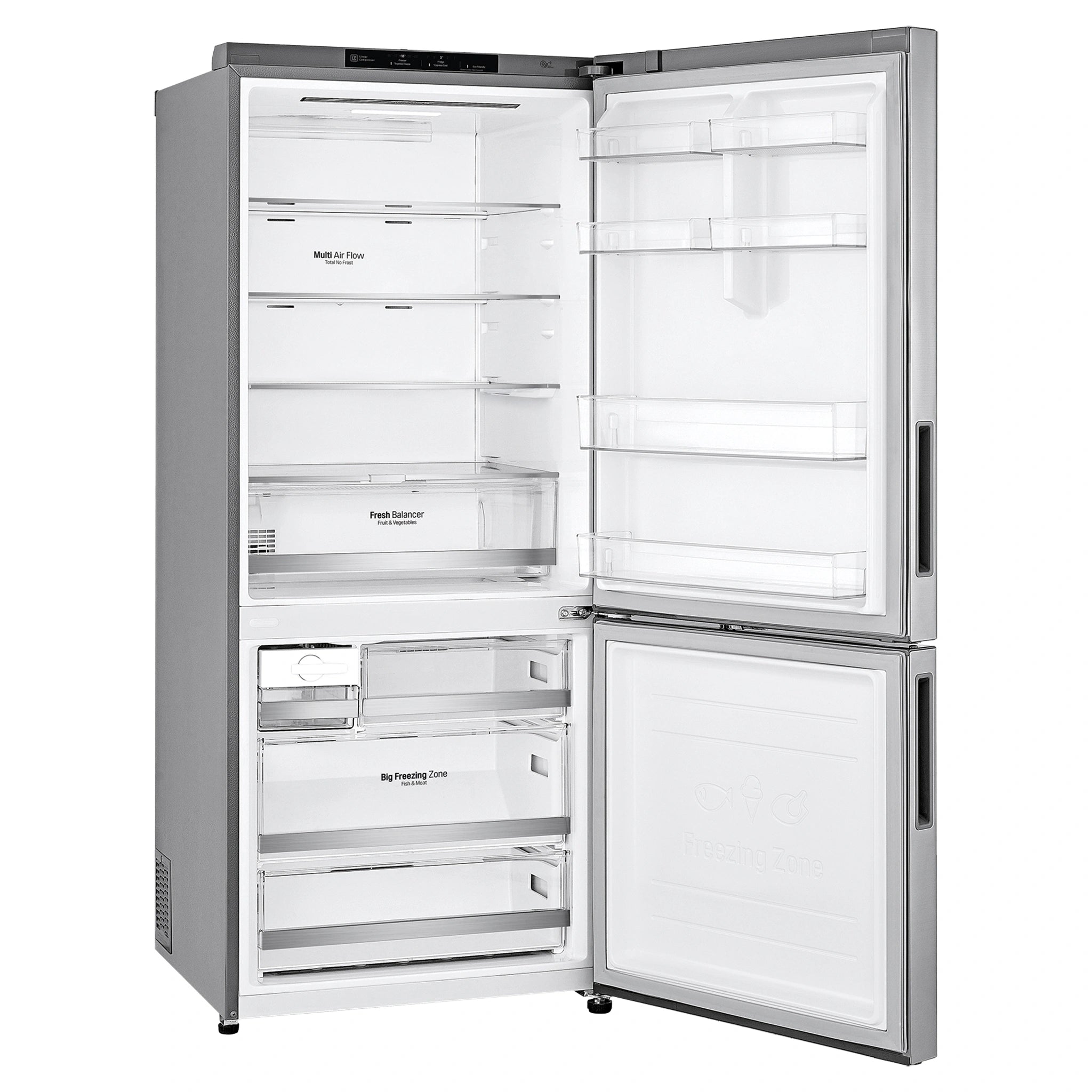 LG GB455PL 420L Bottom Mount Fridge - Stainless Finish