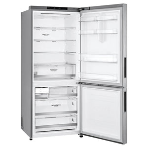LG 420L Bottom Mount Fridge - Stainless Finish GB455PL, Right Side View