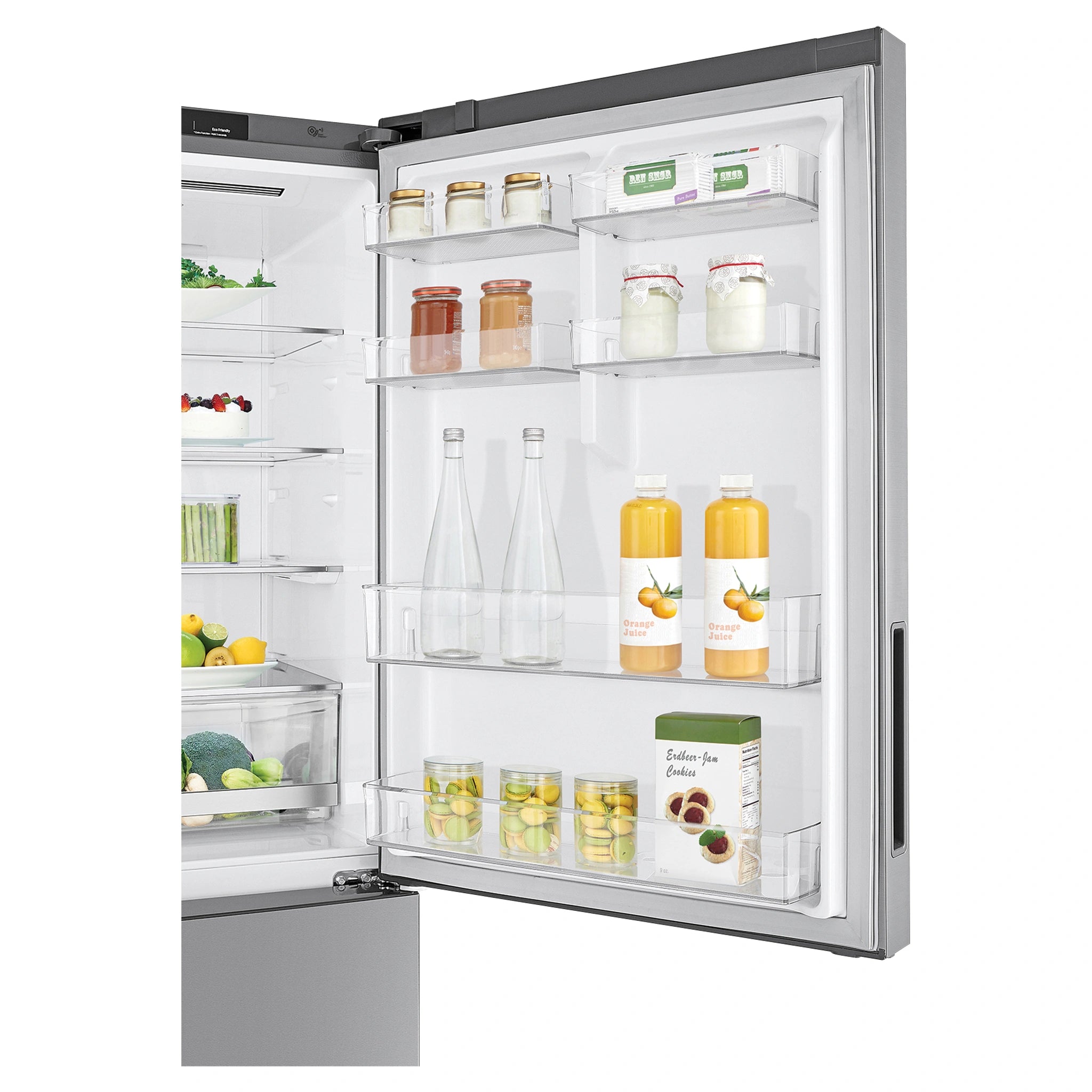 LG GB455PL 420L Bottom Mount Fridge - Stainless Finish