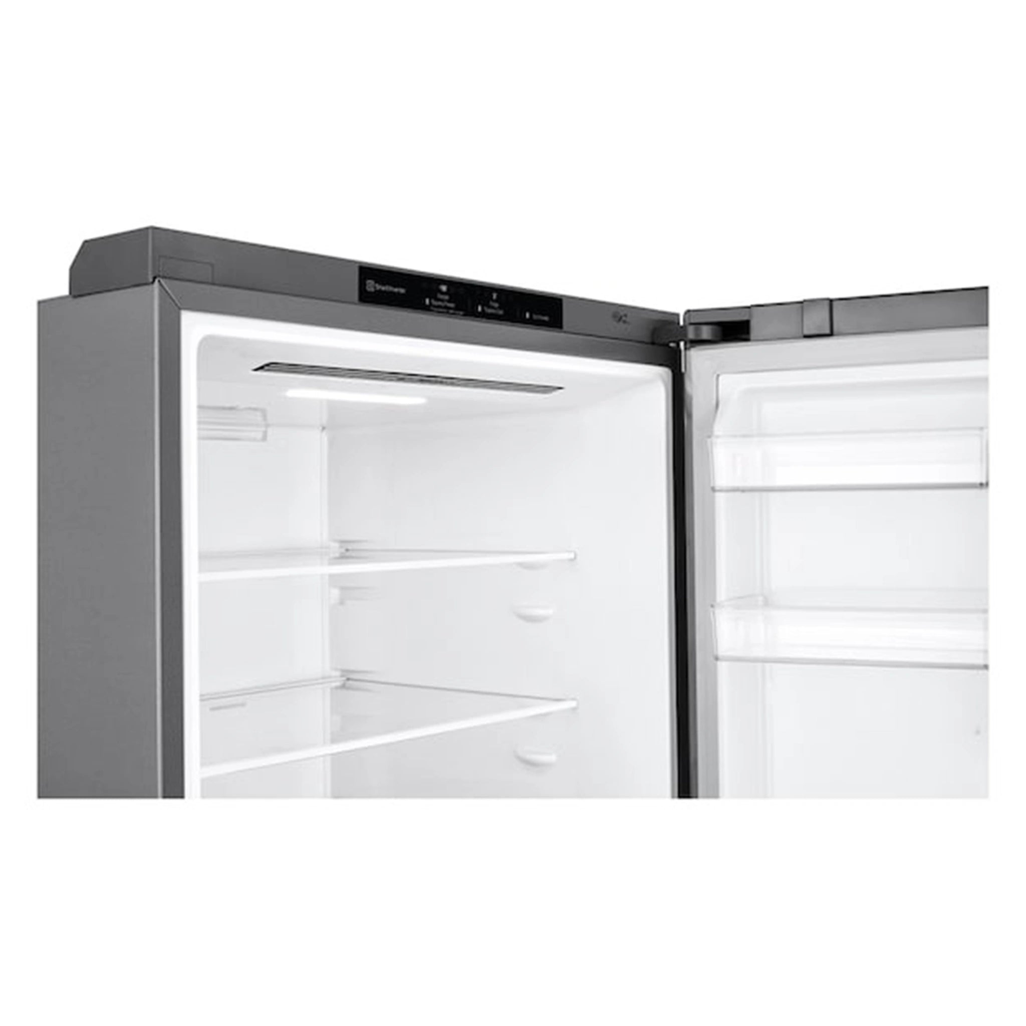 LG 420L Bottom Mount Fridge - Graphite Finish GB455UPLE, Freezer Door Open View