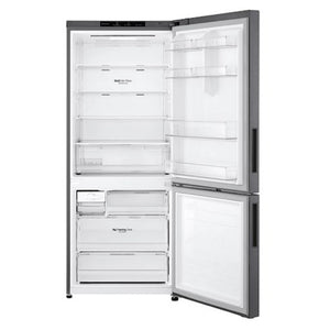 LG 420L Bottom Mount Fridge - Graphite Finish GB455UPLE, Front Door Open View