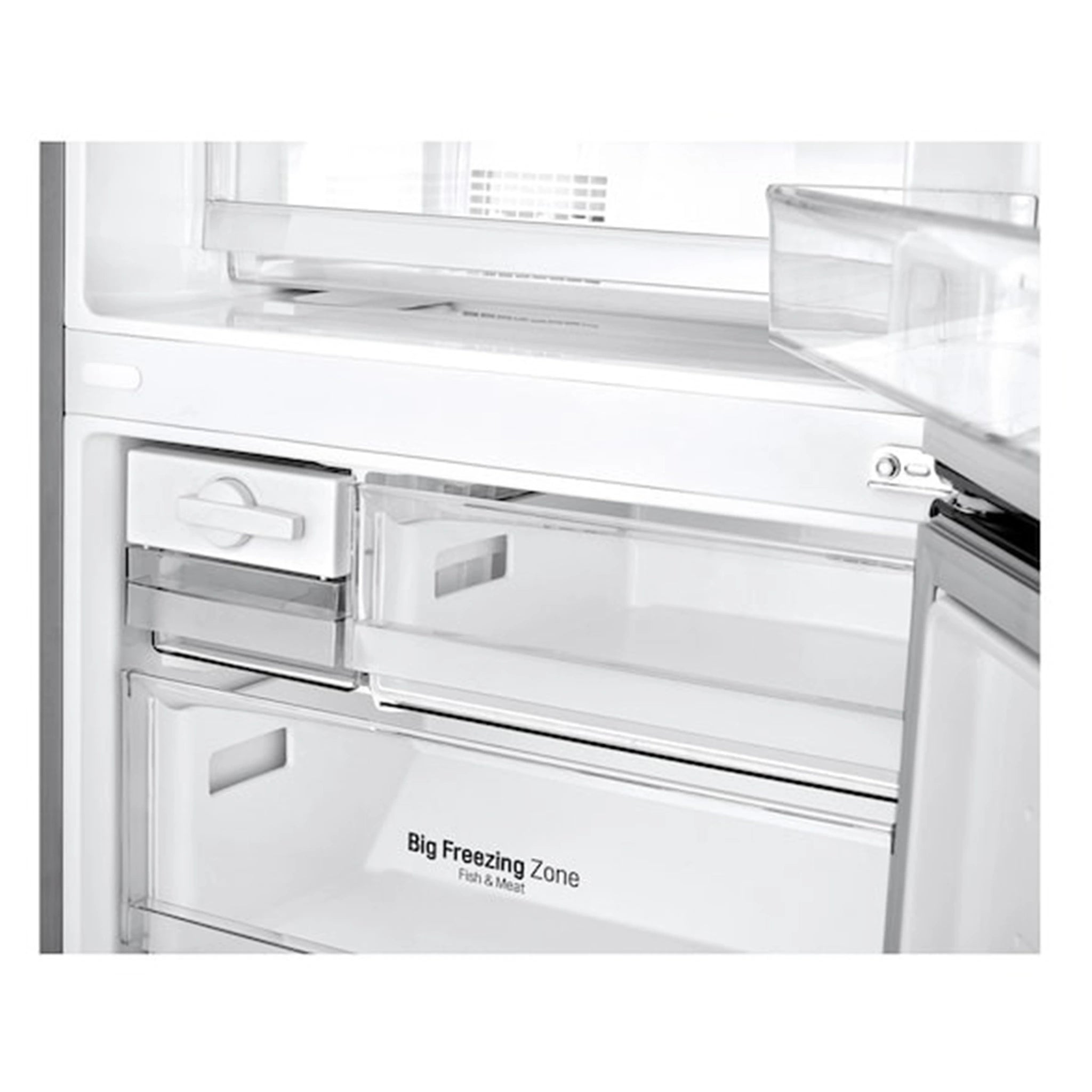 LG 420L Bottom Mount Fridge - Graphite Finish GB455UPLE, Inside View