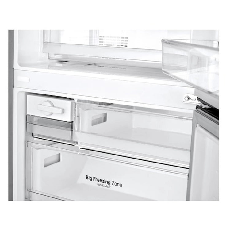 LG 420L Bottom Mount Fridge - Graphite Finish GB455UPLE, Inside View