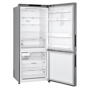 LG 420L Bottom Mount Fridge - Graphite Finish GB455UPLE, Right Side Door Open View