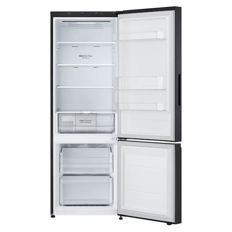 LG Bottom Mount Series Refrigerator GBB300MBL, Front View With Door Open View