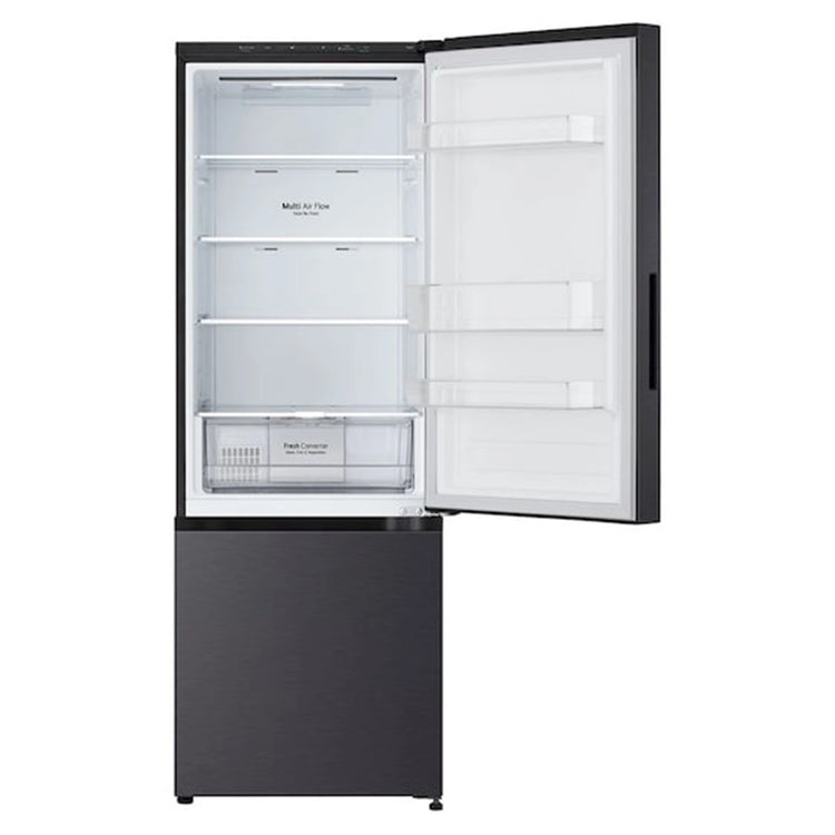 LG Bottom Mount Series Refrigerator GBB300MBL, Front View With Upper Door Open View
