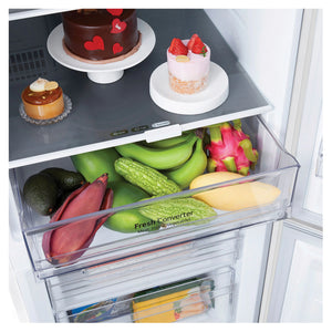 LG 335L Bottom Mount Fridge - Matte White Finish GBB300MWH, Fresh Converter Close-Up View With Storages 2